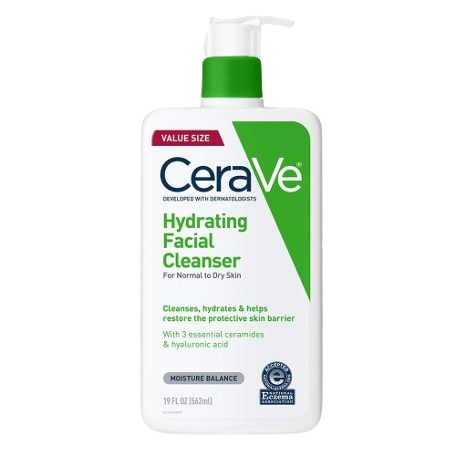CeraVe Hydrating Facial Cleanser | Moisturizing, Non-Foaming Face Wash with Glycerin, Ceramides, and Hyaluronic Acid | 19 Fluid Ounce | Fragrance-Free, Paraben-Free